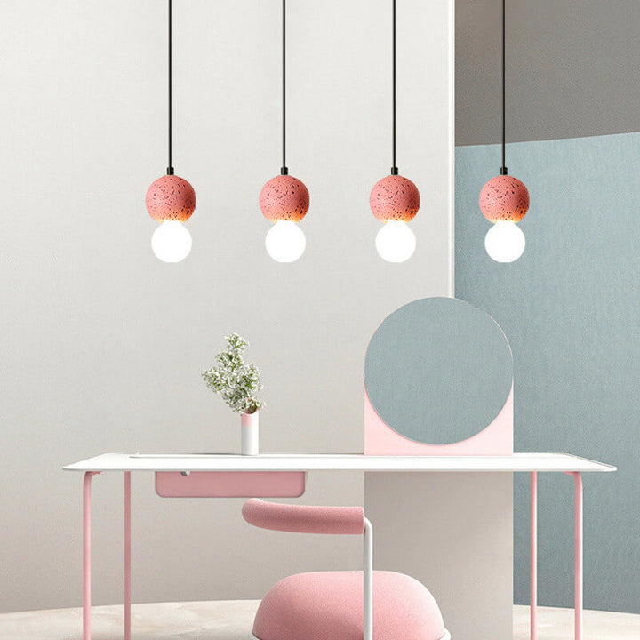 Zeitgenössische skandinavische Orb Terrazzo 1-Licht Pendelleuchte für Schlafzimmer 