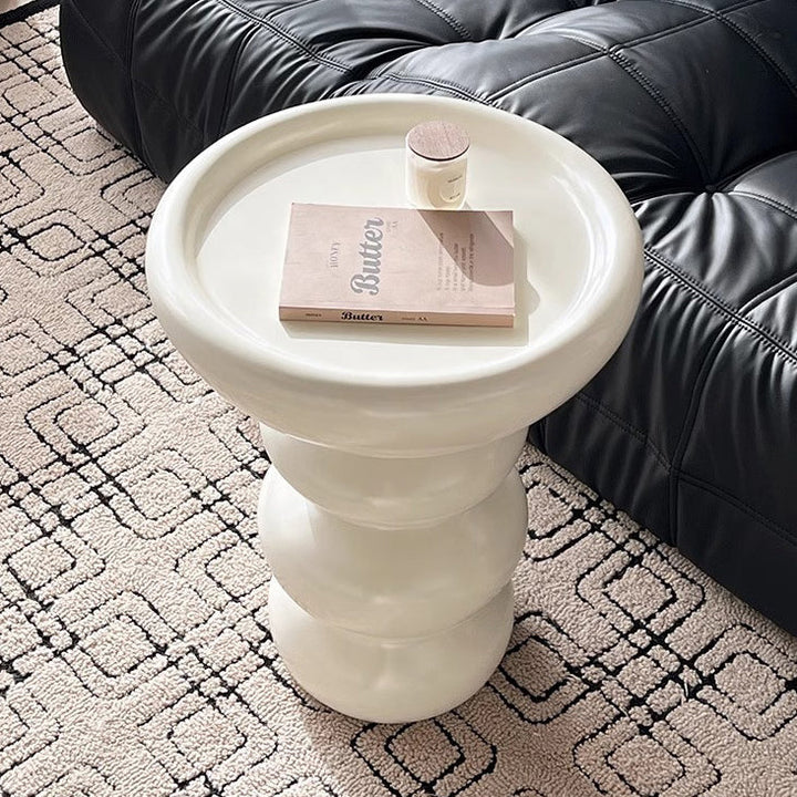 Modern Minimalist Oval Fiberglass Side Table For Living Room
