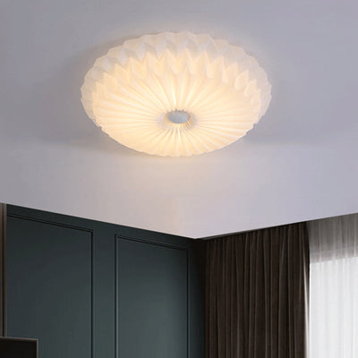 Luz de techo empotrada LED redonda de metal acrílico con pliegues de simplicidad moderna para dormitorio 