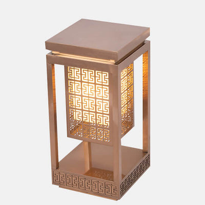 Traditional Chinese Outdoor Square Column LED Waterproof Lawn Landscape Light For Garden