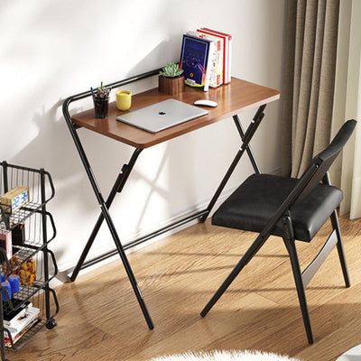 Table d'appoint rectangulaire moderne minimaliste en acier et bois 1-niveau pour étude 