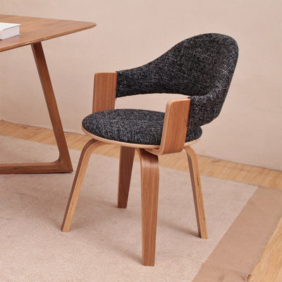 Zeitgenössischer nordischer PU-Leder gepolsterter Holzrahmen ergonomischer Drehstuhl mit Rückenlehne und Armlehne für das Home Office 