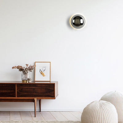 Aplique de pared LED de metal en semicírculo de meteorito de simplicidad moderna para dormitorio 