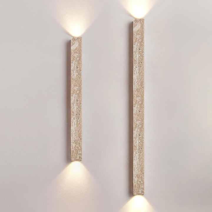 Traditionelle japanische Langstreifen-Gelber Travertin 2-Lichter für den Flur 