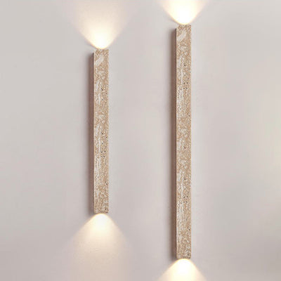 Traditional Japanese Long Strip Yellow Travertine 2-Lights For Hallway