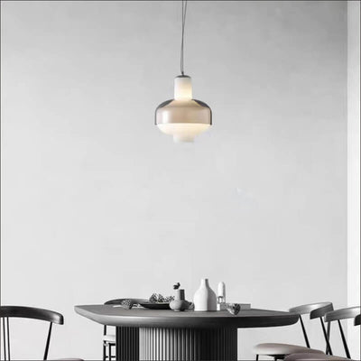 Modern Minimalist Oval Glass 1-Light Pendant Light