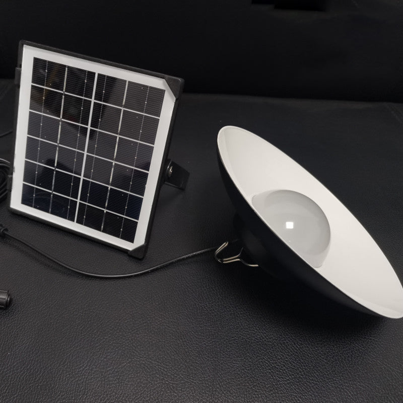 Luz colgante LED de disco semicircular impermeable solar retro contemporáneo de ABS para jardín 