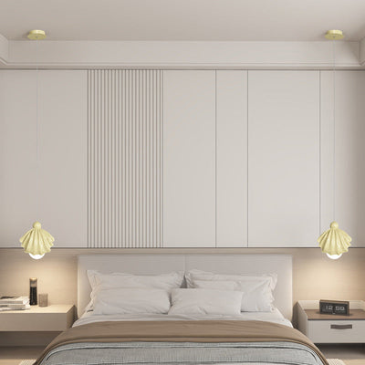 Design contemporain de coquille en résine de fer crème nordique 1-lumière suspension pour salon 