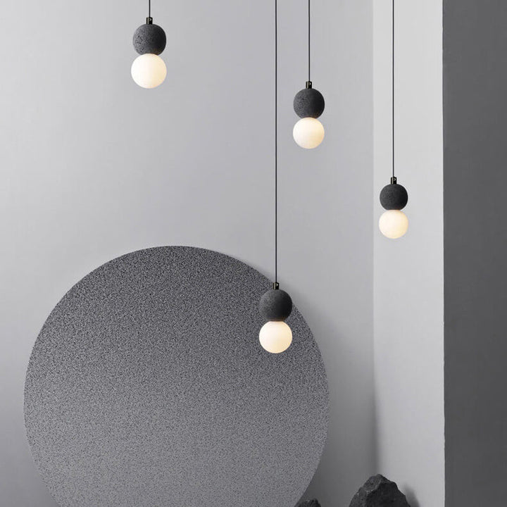 Zeitgenössische skandinavische Orb Terrazzo 1-Licht Pendelleuchte für Schlafzimmer 