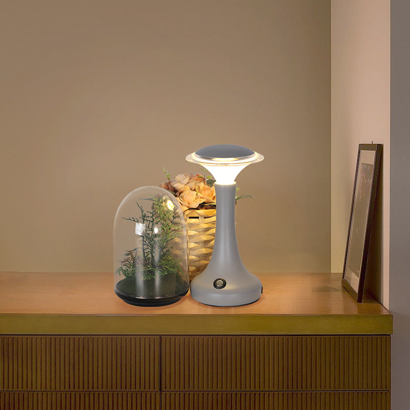 Modern Minimalist Round Iron Acrylic LED Table Lamp For Bedroom