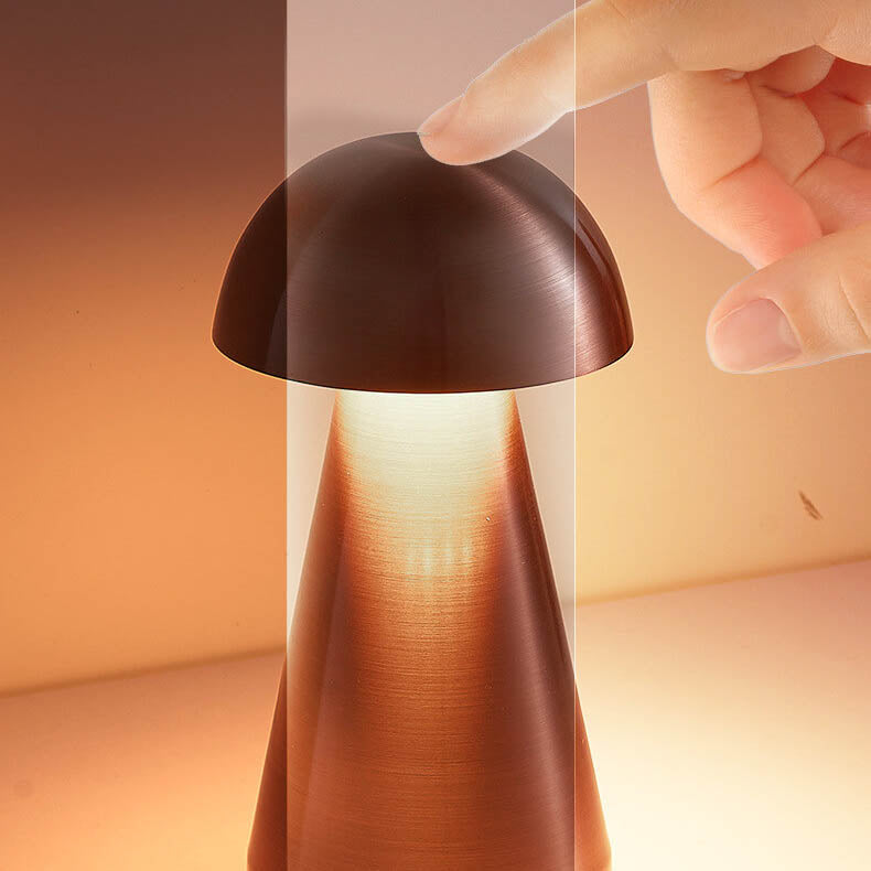 مصباح طاولة LED بالفطر الحديد المطاوع الفاخر الحديث مع منفذ USB 