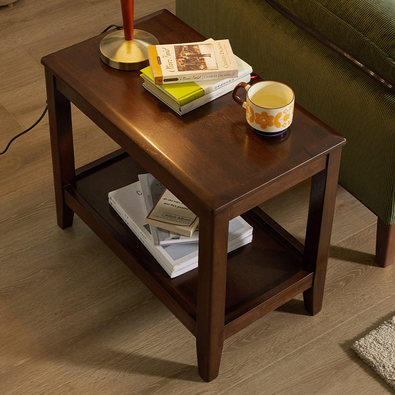 Table basse ovale en bois chinois traditionnel à deux niveaux pour salon 