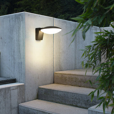 Lampe murale LED ovale en aluminium acrylique pour extérieur, simplicité moderne, pour jardin 