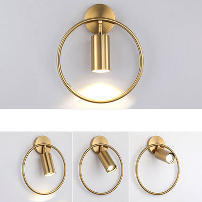 Applique murale moderne simplicité en fer cercle cylindre 1 lumière pour chevet 