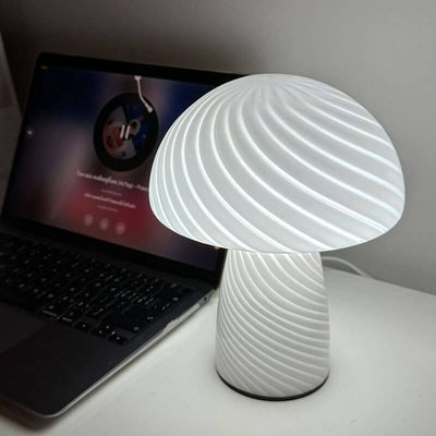 Modern Minimalist Mushroom Glass 1-Light Table Lamp