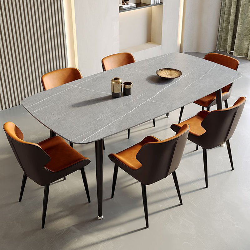 Dossier de chaise de salle à manger rembourré en cuir PU carré de luxe contemporain pour salle à manger 