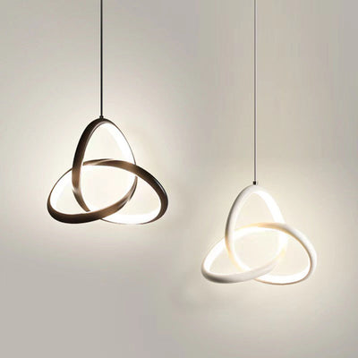 Moderne Nordic Aluminium Eisen Silica Geometrische Verflochten Ring LED Pendelleuchte Für 
