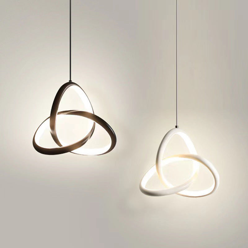 Moderne Nordic Aluminium Eisen Silica Geometrische Verflochten Ring LED Pendelleuchte Für 