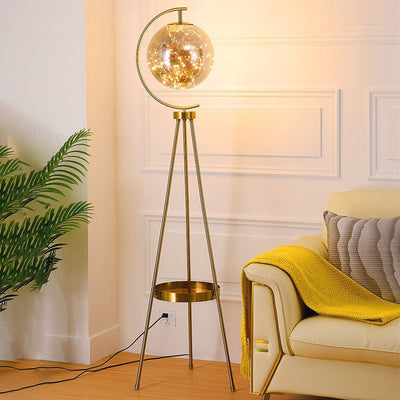 Contemporary Creative Iron Feather Tripod 1-Light Standing Floor Lamp For Bedroom