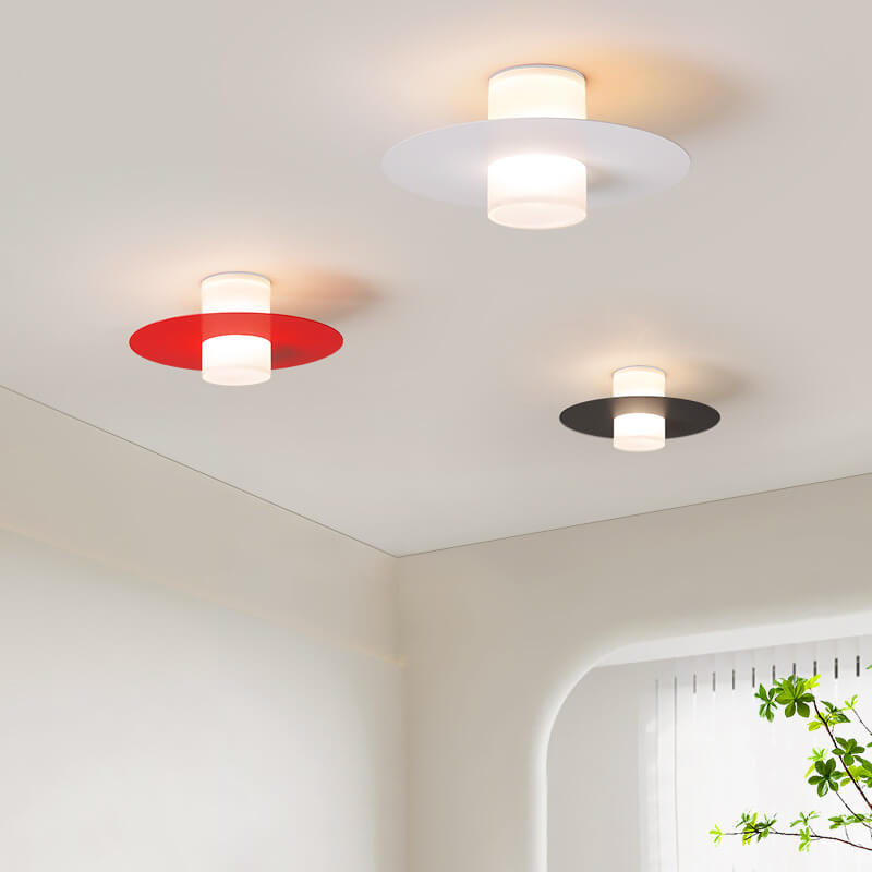 Lumière de plafond semi-encastrée LED en fer acrylique disque cylindrique minimaliste moderne 