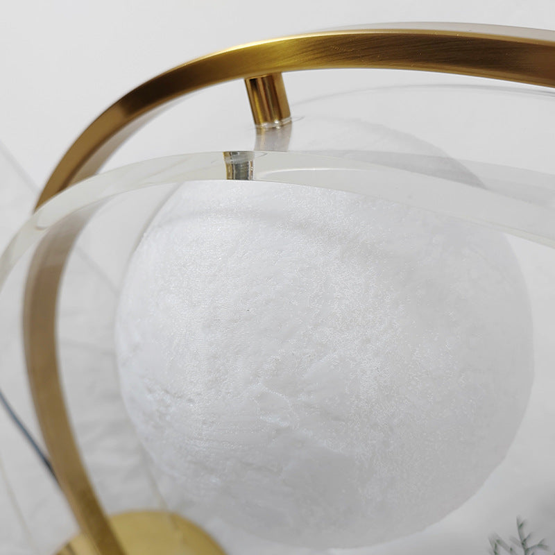 Lámpara de Mesa Moderna Minimalista Curva Luna Hierro Acrílico de 1 Luz 