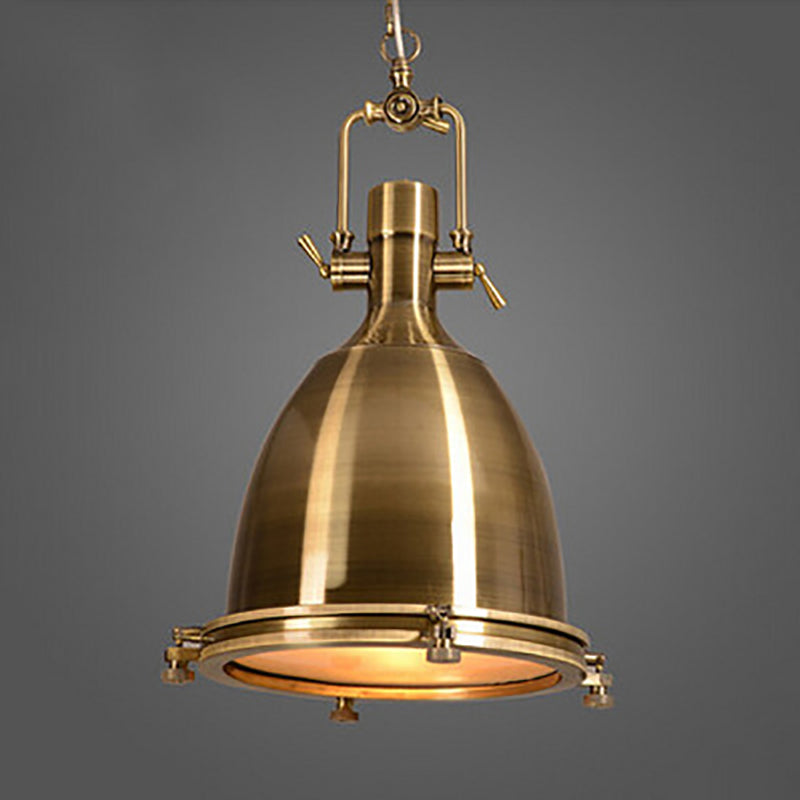 Suspension lumineuse contemporaine industrielle polonaise en fer avec abat-jour semi-circulaire à 1 lumière pour salle à manger 