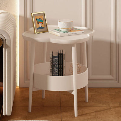 Table d'appoint contemporaine en forme de fleur créative à deux niveaux pour le salon 