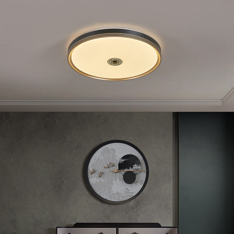Luz de techo LED de montaje empotrado geométrica cuadrada de acrílico chino tradicional para sala de estar 