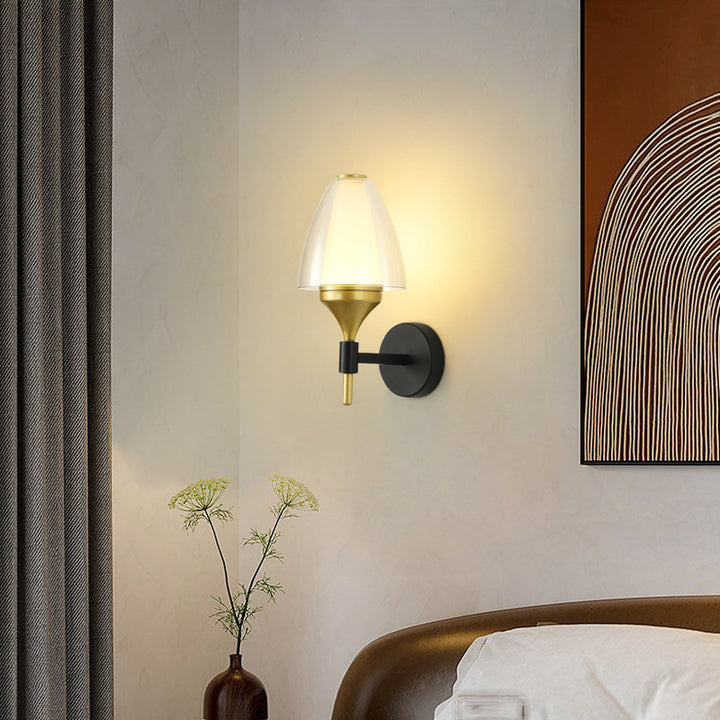 Applique murale LED en fer acrylique ronde minimaliste moderne pour salon 