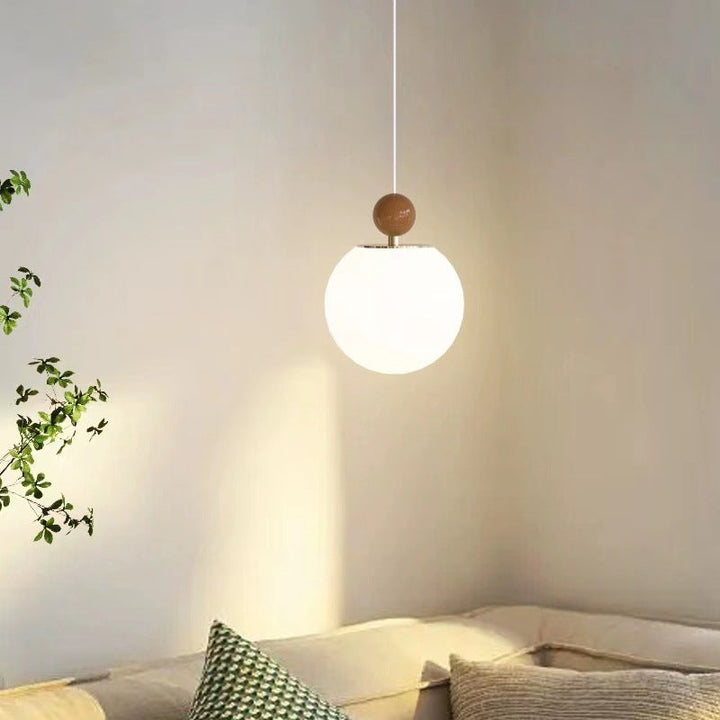 Moderne minimalistische runde Kugel Eisen Glas 1-Licht Penant Licht für Schlafzimmer 