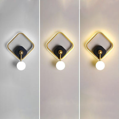 Modern Minimalist Oval Round Square Iron Aluminum LED Wall Sconce Lamp For Bedroom