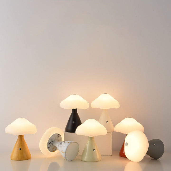 Contemporary Scandinavian Creative Mushroom Cloud Acrylic Hardware Touch LED Table Lamp For Bedroom