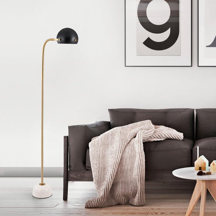 Lámpara de pie de 1 luz ajustable de ángulo de mármol metálico esférico minimalista moderno 
