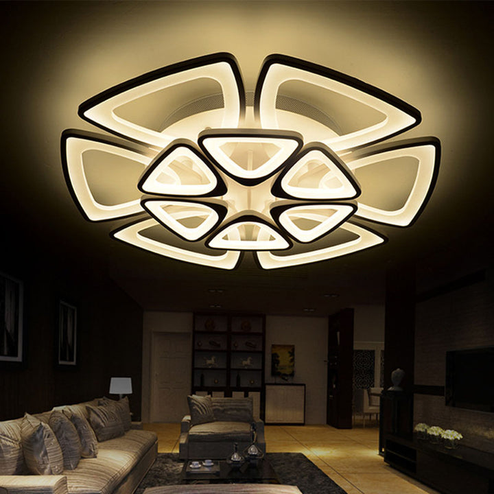 Zeitgenössische kreative Kombination Dreieck Hardware Acryl LED Unterputz Deckenleuchte für Wohnzimmer 