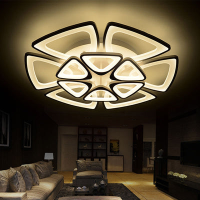 Zeitgenössische kreative Kombination Dreieck Hardware Acryl LED Unterputz Deckenleuchte für Wohnzimmer 
