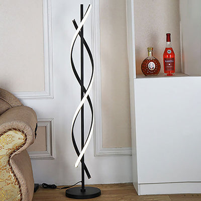 Minimalist 1-Light Spiral LED Standing Floor Lamps