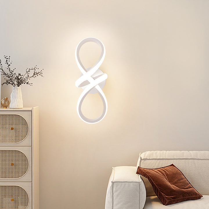 Zeitgenössische kreative Spiralring Eisen Silikon LED Wandleuchte Lampe für Schlafzimmer 