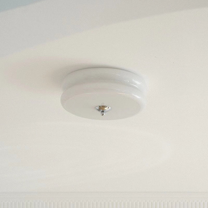 Luz de techo LED empotrada redonda de hierro y vidrio minimalista moderna para sala de estar 