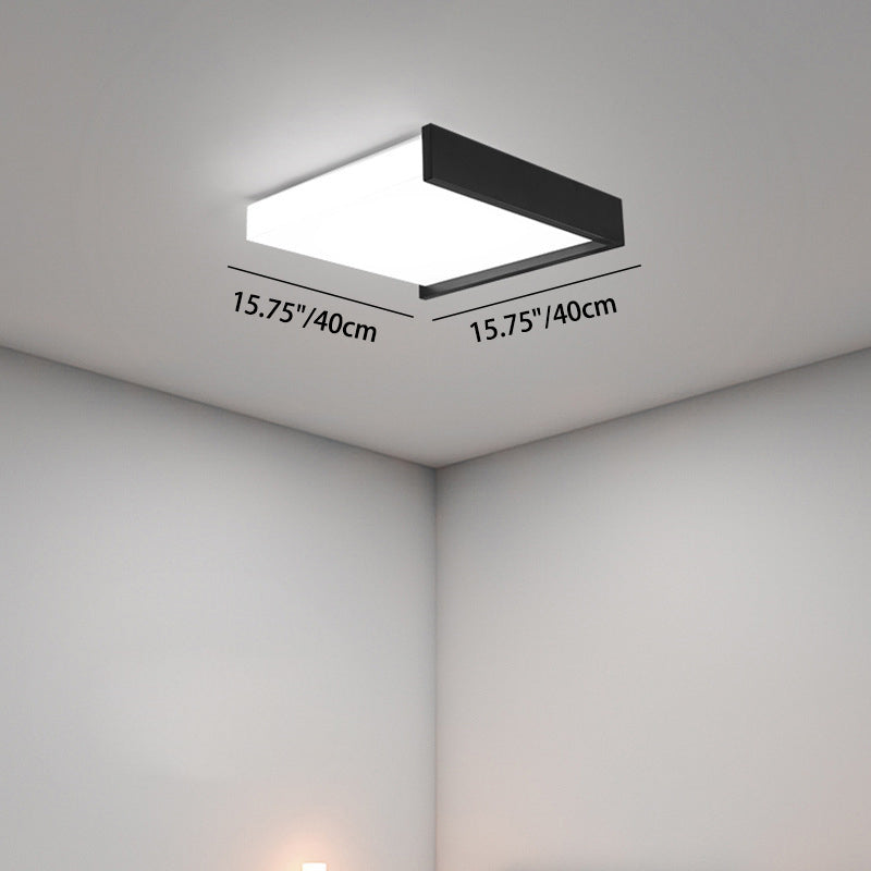Zeitgenössische nordische quadratische Eisen-Acryl-LED-Deckenleuchte für Wohnzimmer 