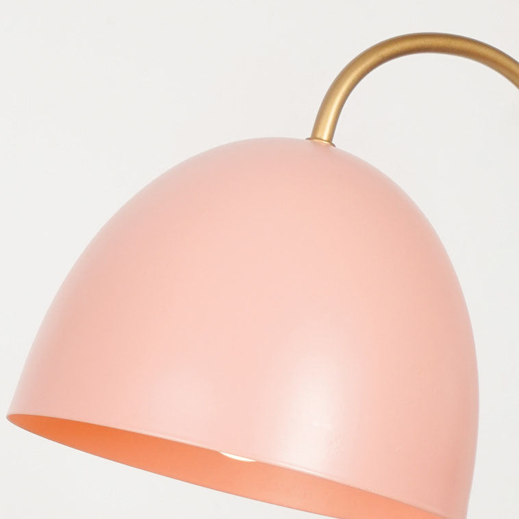 Contemporary Scandinavian Hardware Dome Shade Crystal Base 1-Light Table Lamp For Bedroom