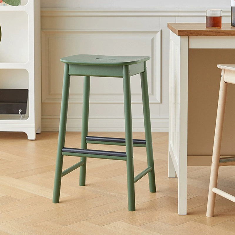 Reposapiés de taburete de bar rectangular de madera nórdica contemporánea para cocina 