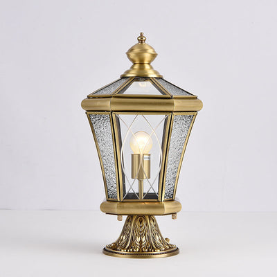 Contemporary Industrial Waterproof Copper Glass 1-Light Lawn Landscape Light For Outdoor Patio