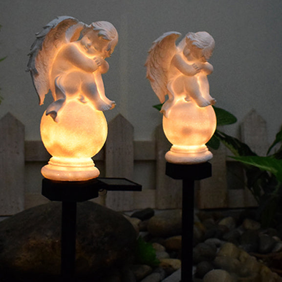 Luz de enchufe de suelo para jardín LED de resina plástica impermeable solar vintage tradicional 
