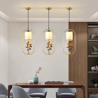 Moderne Luxus Zinklegierung Emaille Zylindrische Schirm 1-Licht Pendelleuchte für Wohnzimmer 