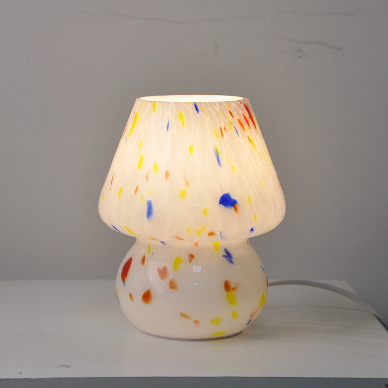 Modern Creative Watercolor Mushroom Glass 1-Light Table Lamp