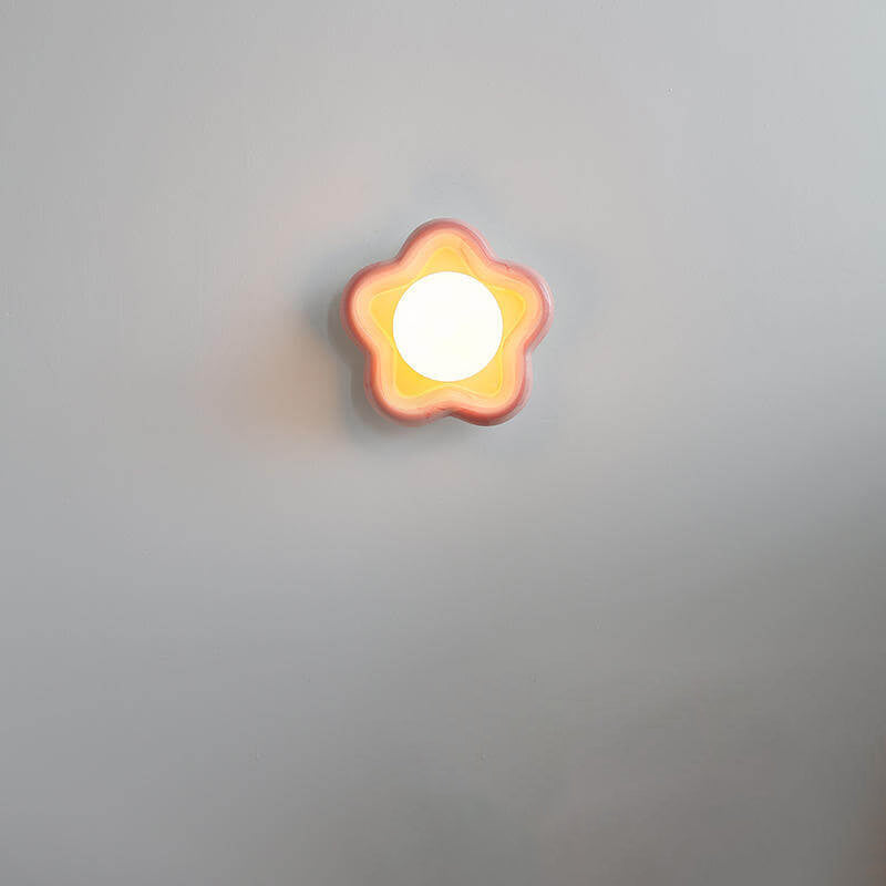Contemporary Creative Ceramic Glass Iron Star Design 1-Light Wall Sconce Lamp For Living Room &amp; Bedroom