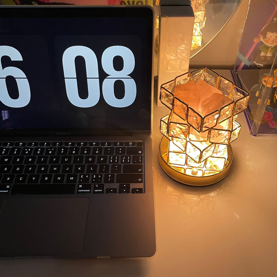 Contemporary Creative Hardware Cube 1-Light Table Lamp For Bedroom