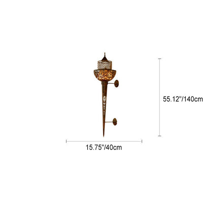 Modern Simple Ethnic Style Wrought Iron Long 4-Light Wall Sconce Lamp