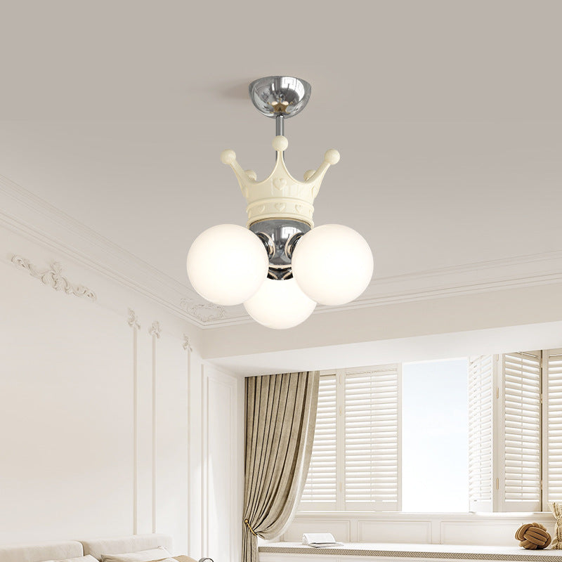 Moderne minimalistische Prinzessin Crown Metall Acryl LED Pendelleuchte für Schlafzimmer 
