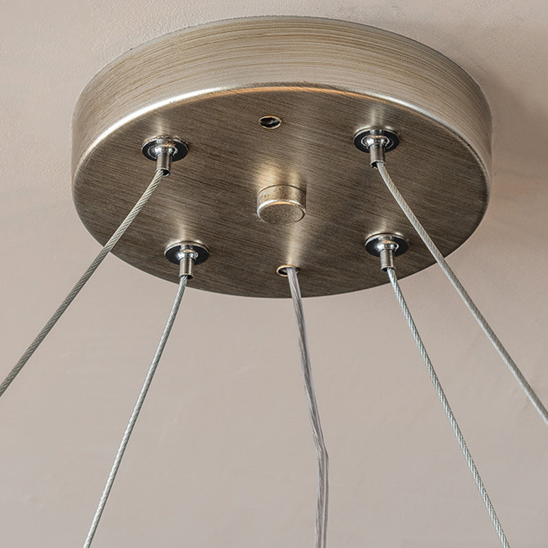 Zeitgenössischer Luxus Mesh Shade Iron Crystal 2/6 Licht Kronleuchter für Wohnzimmer 